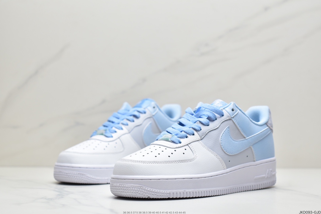 160 耐克NK Air Force 1 Low  白蓝扎染 空军一号低帮百搭休闲运动板鞋  CZ0337-400