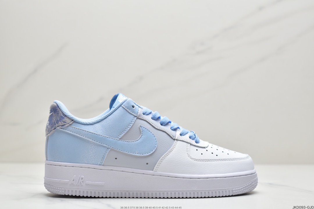 160 耐克NK Air Force 1 Low  白蓝扎染 空军一号低帮百搭休闲运动板鞋  CZ0337-400