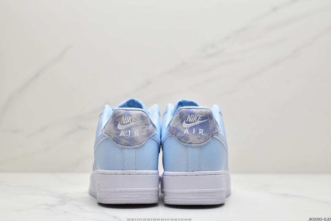 160 耐克NK Air Force 1 Low  白蓝扎染 空军一号低帮百搭休闲运动板鞋  CZ0337-400
