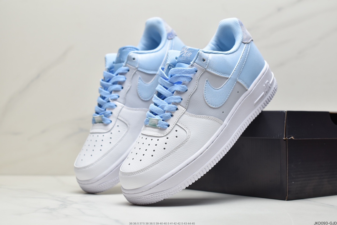 160 耐克NK Air Force 1 Low  白蓝扎染 空军一号低帮百搭休闲运动板鞋  CZ0337-400