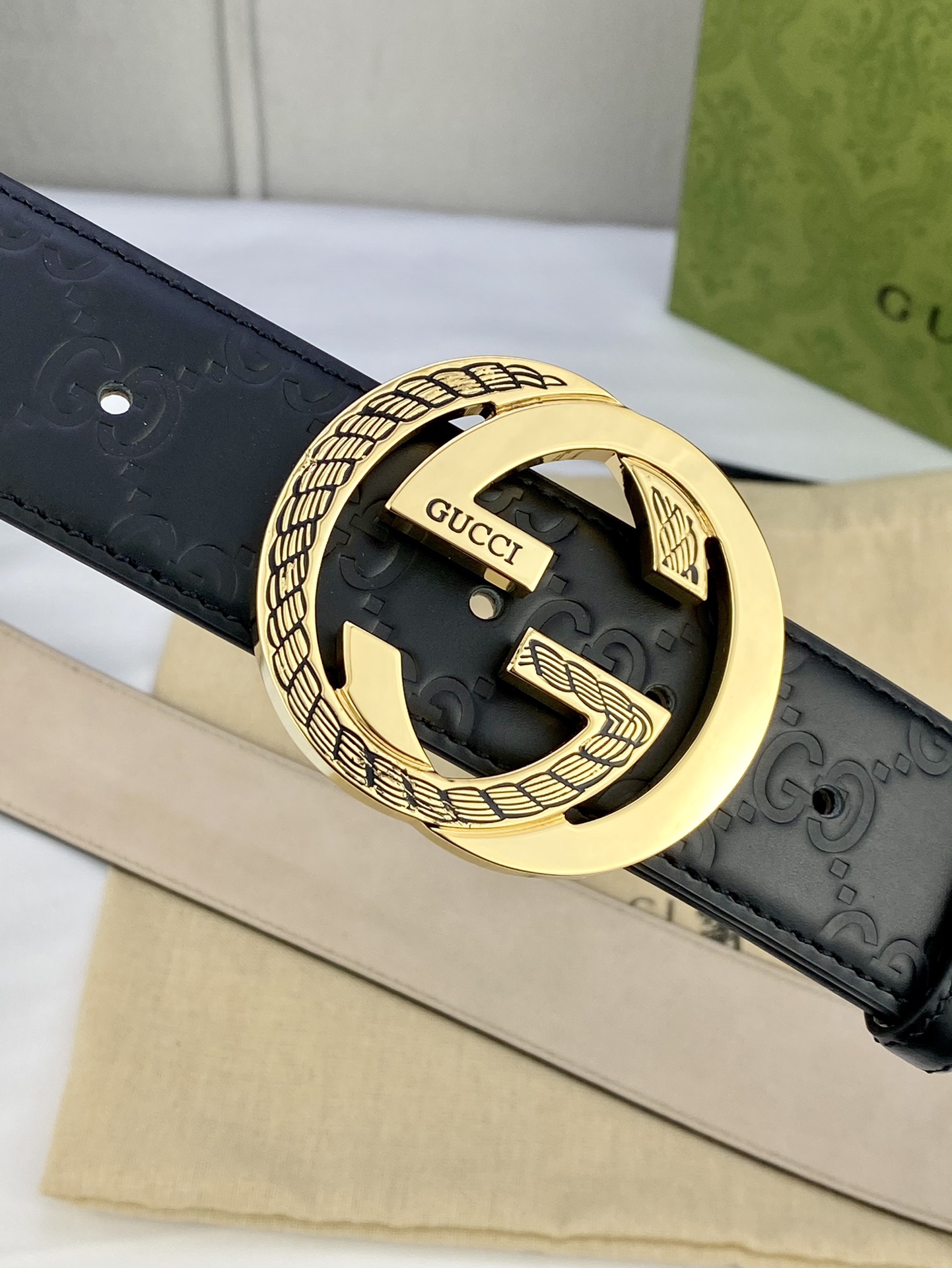 Gucci Style Leather Men's Belts Men's Belts Men's Belt detail image 8 from source 766469