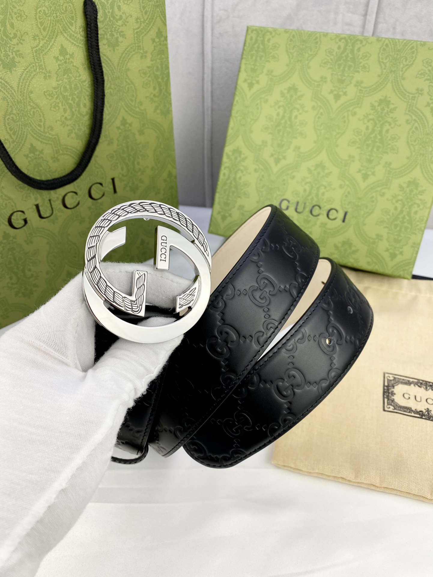 Gucci Style Leather Men's Belts Men's Belts Men's Belt detail image 5 from source 766469