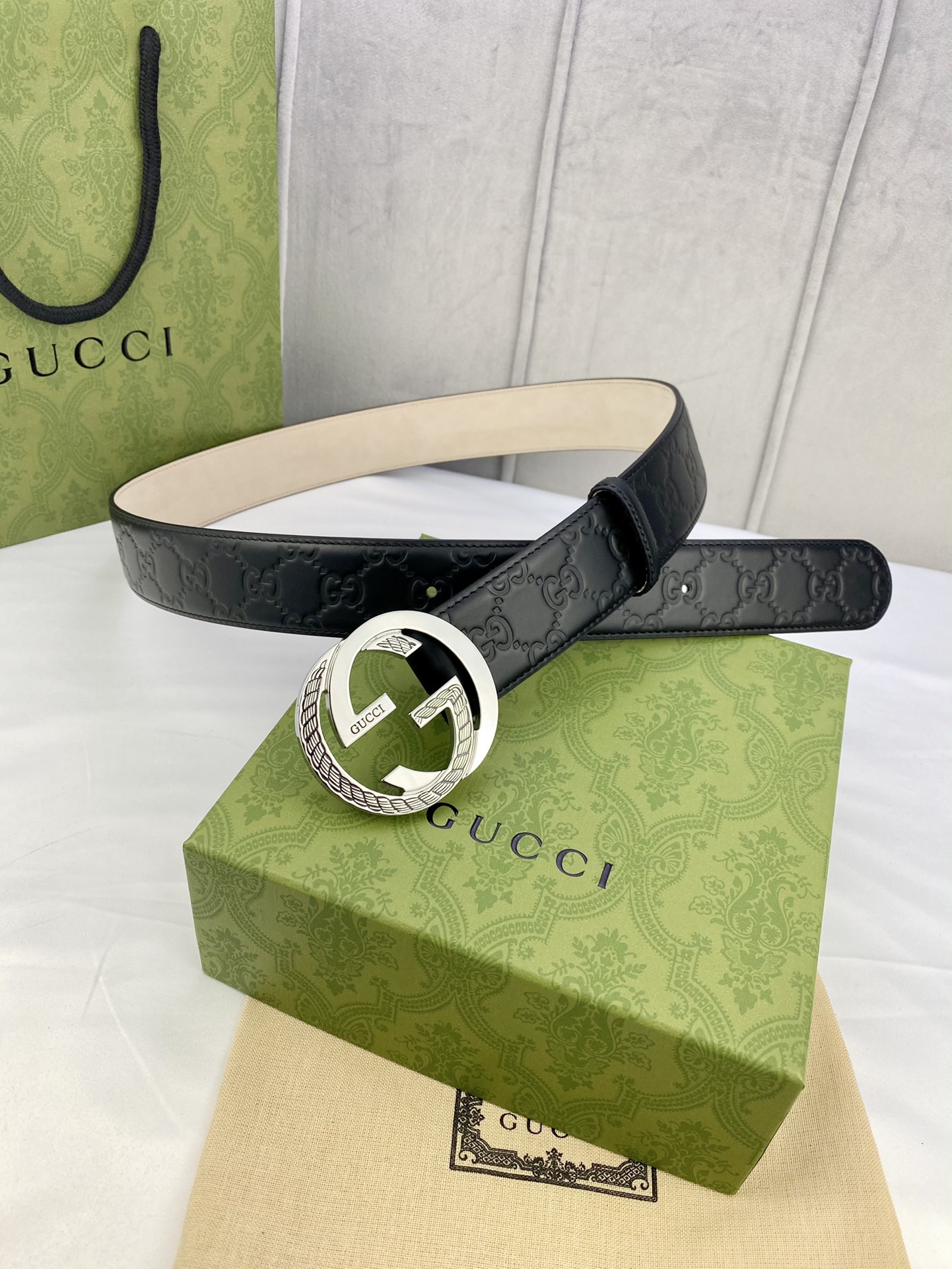 Gucci Style Leather Men's Belts Men's Belts Men's Belt detail image 3 from source 766469