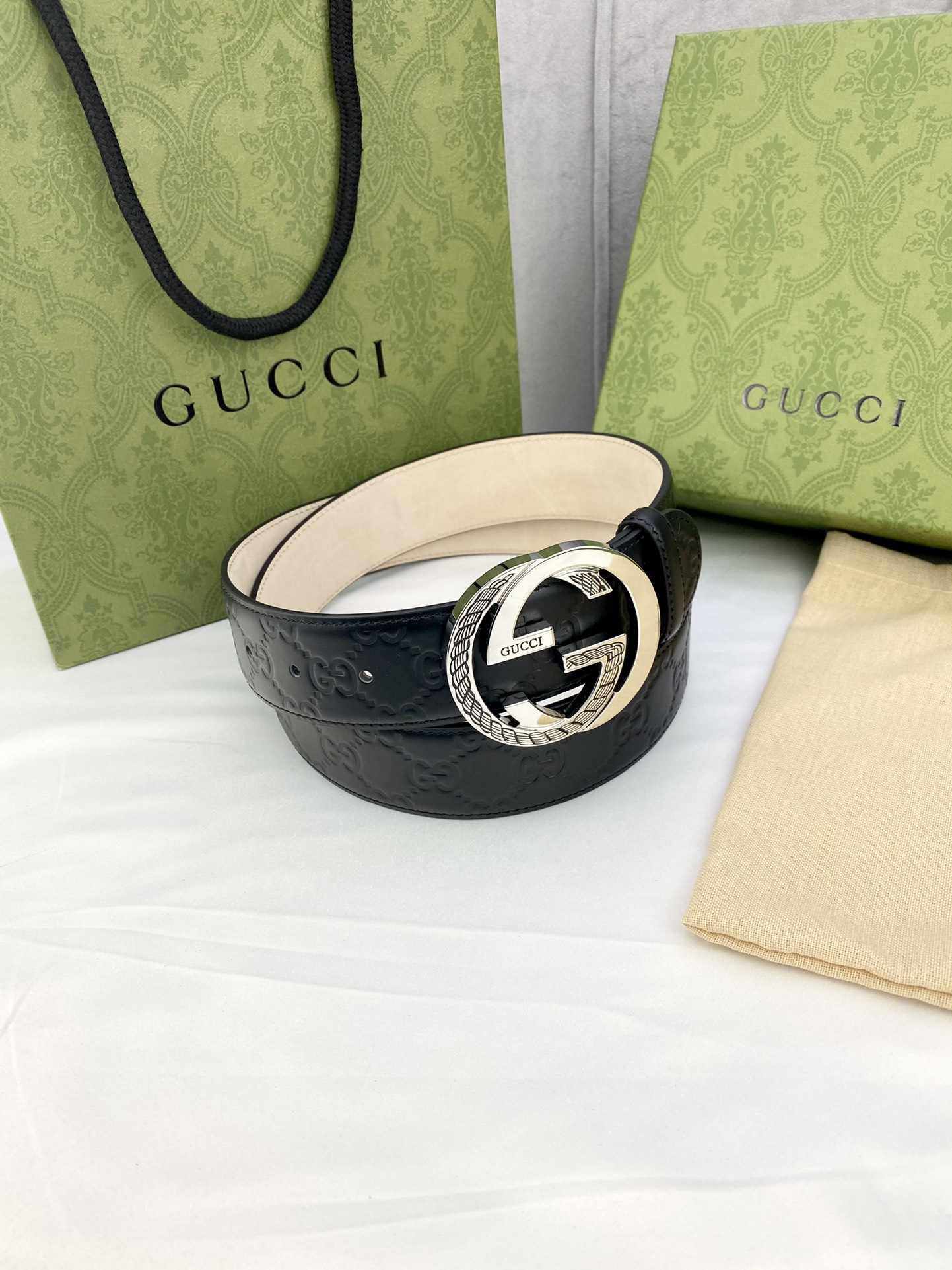 Gucci Style Leather Men's Belts Men's Belts Men's Belt detail image 4 from source 766469
