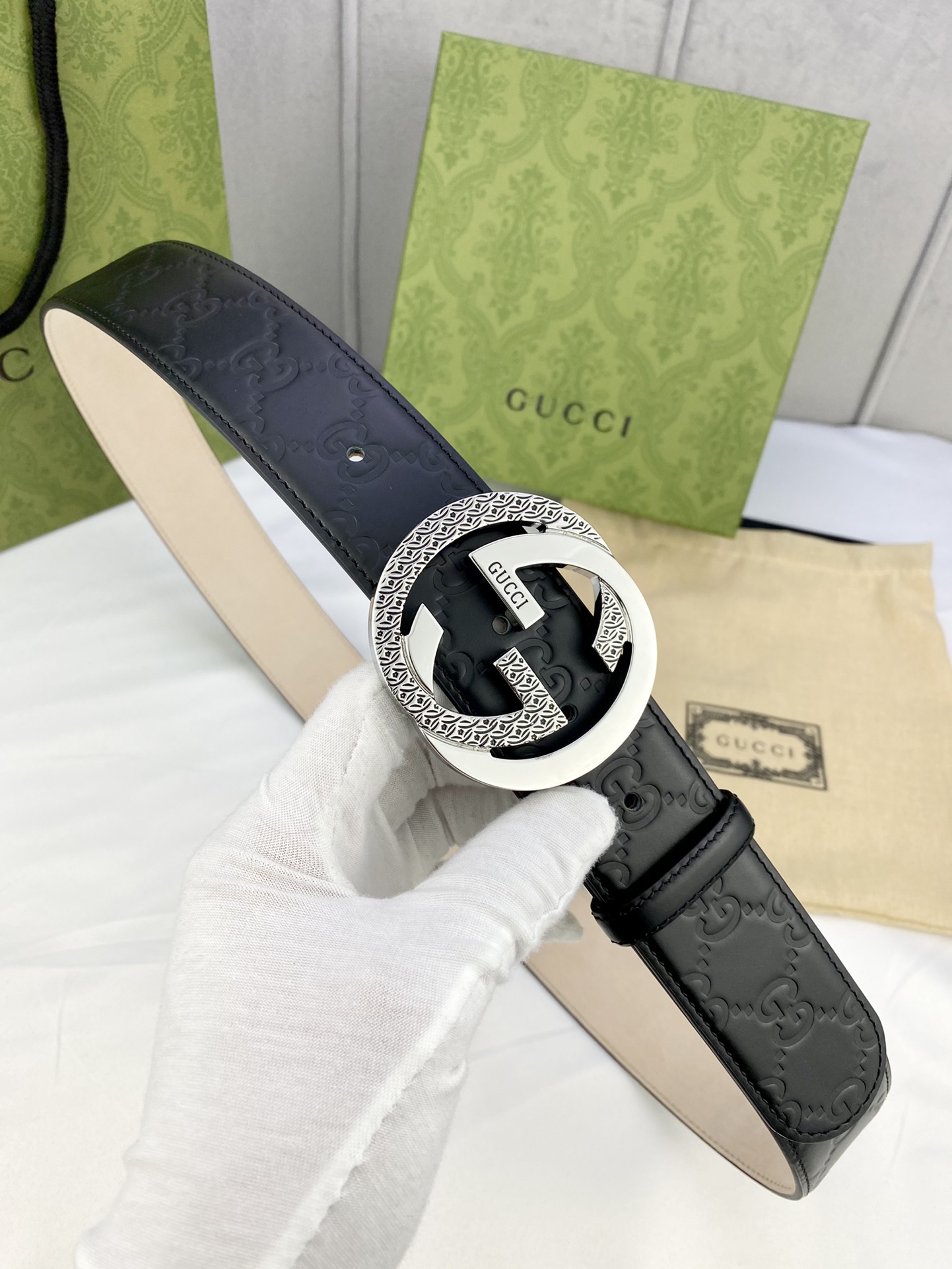Gucci Style Leather Men's Belts Men's Belts Men's Belt detail image 6 from source 766468