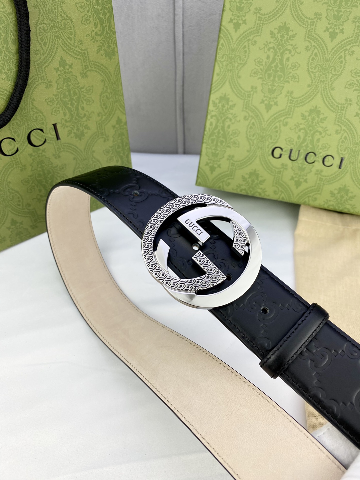 Gucci Style Leather Men's Belts Men's Belts Men's Belt detail image 7 from source 766468