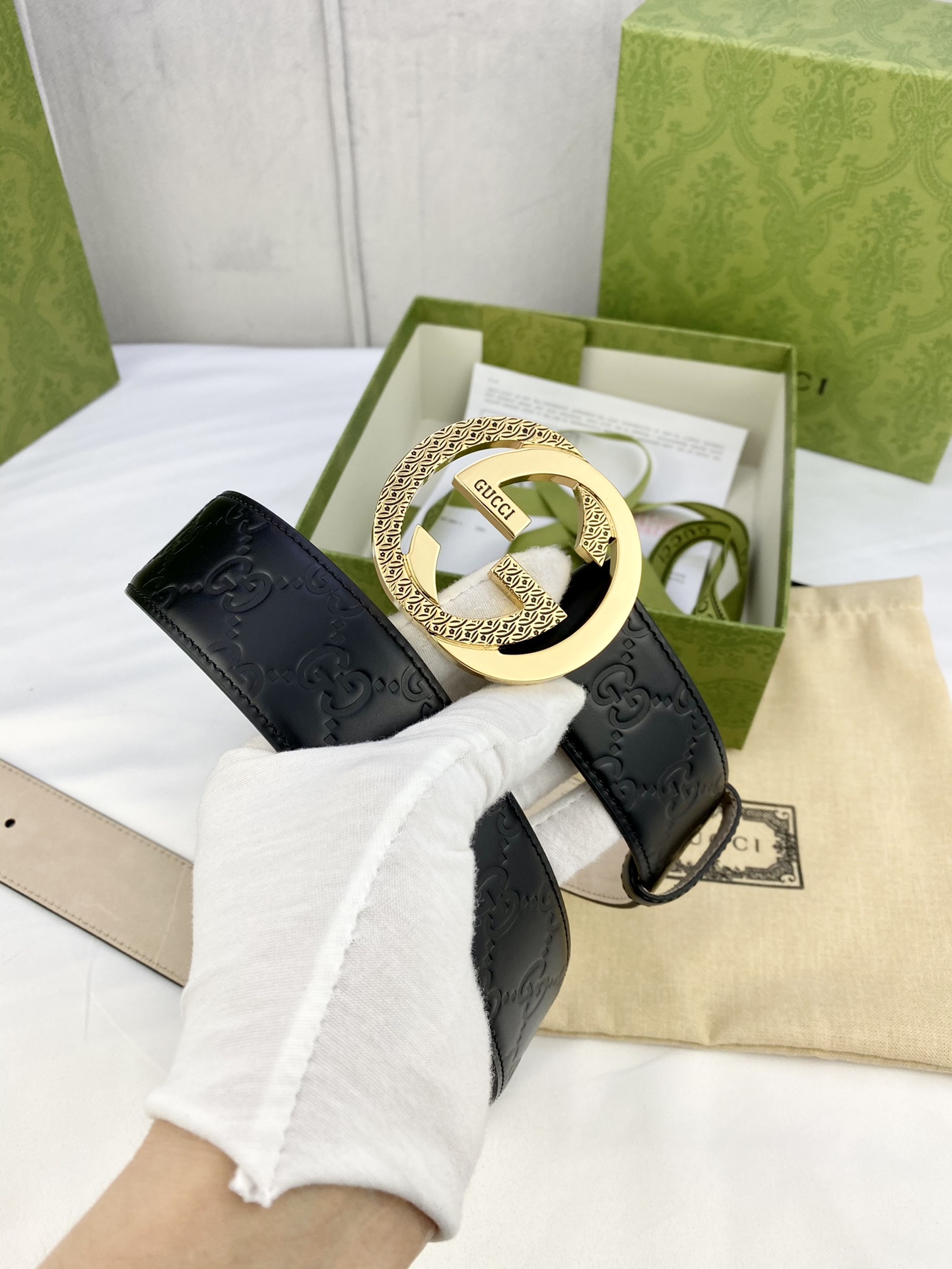 Gucci Style Leather Men's Belts Men's Belts Men's Belt detail image 3 from source 766468