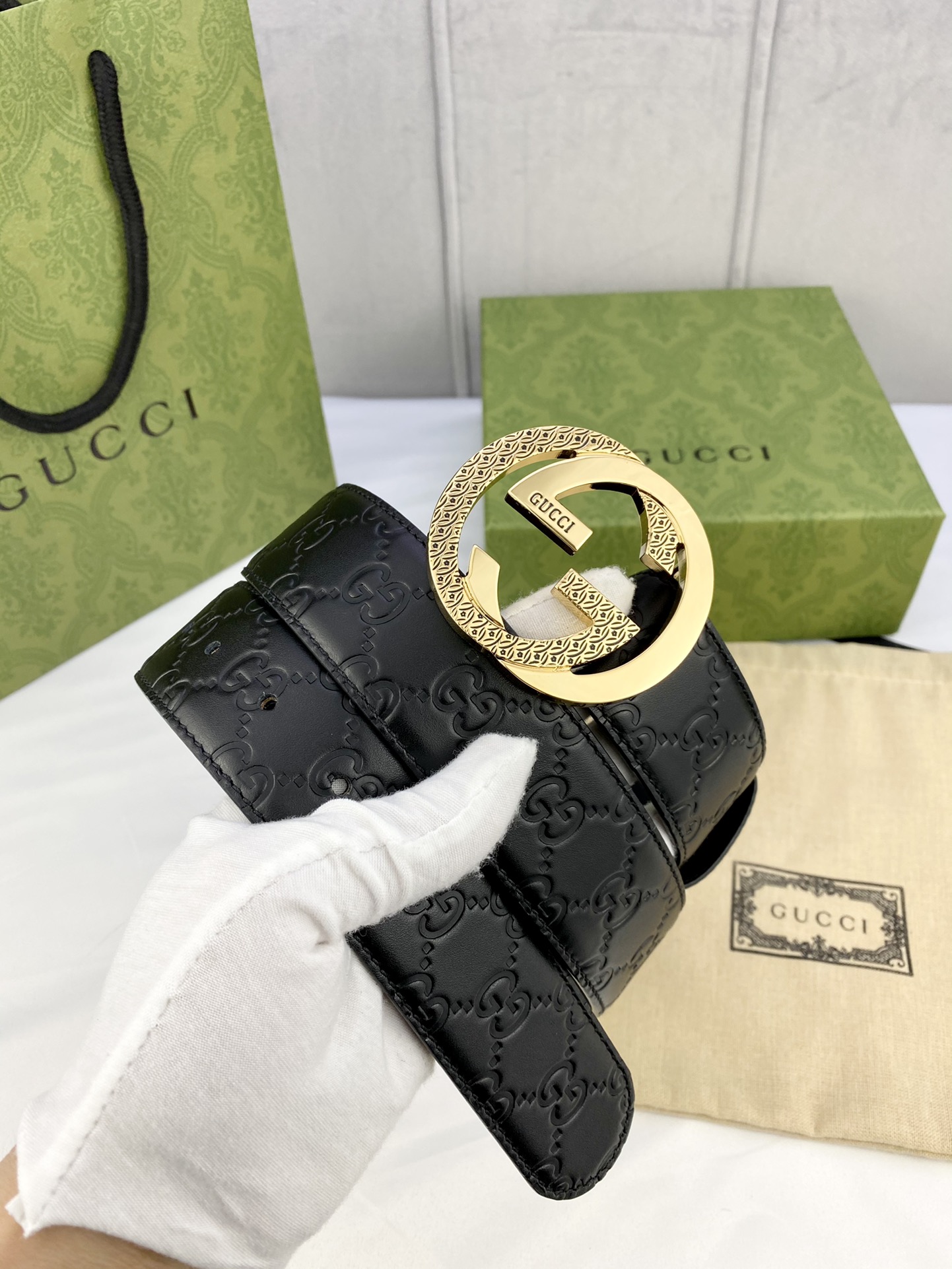 Gucci Style Leather Men's Belts Men's Belts Men's Belt detail image 9 from source 766467