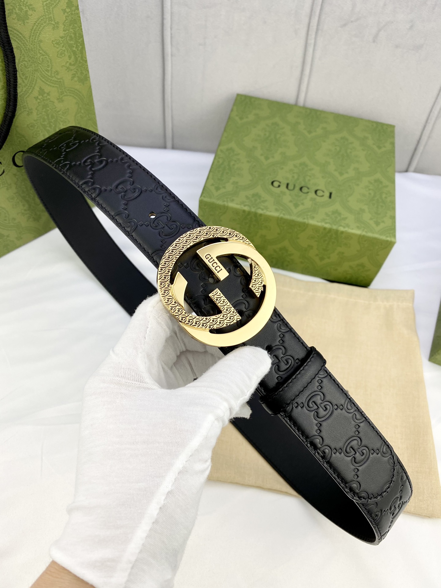 Gucci Style Leather Men's Belts Men's Belts Men's Belt detail image 6 from source 766467