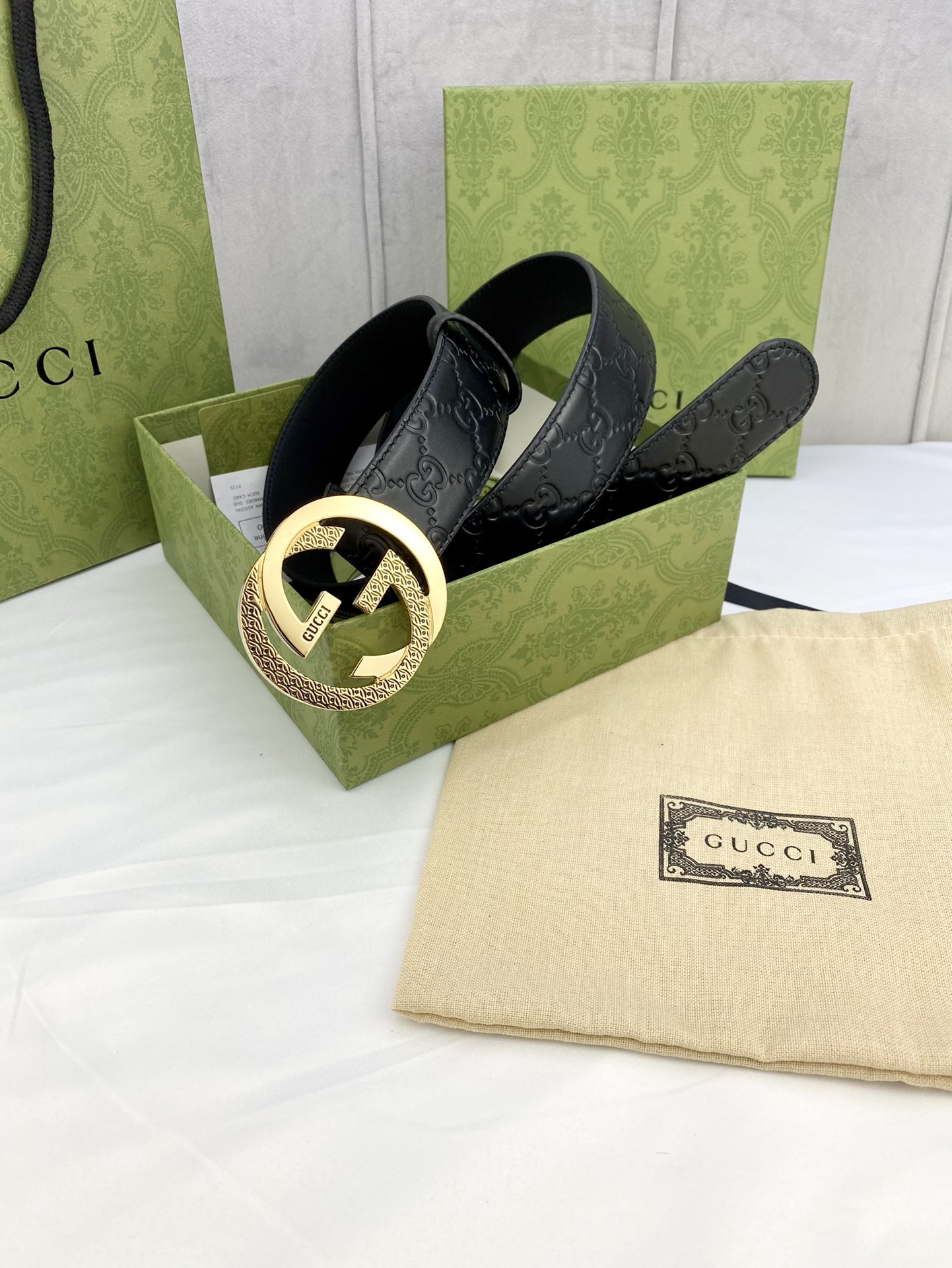 Gucci Style Leather Men's Belts Men's Belts Men's Belt detail image 7 from source 766467