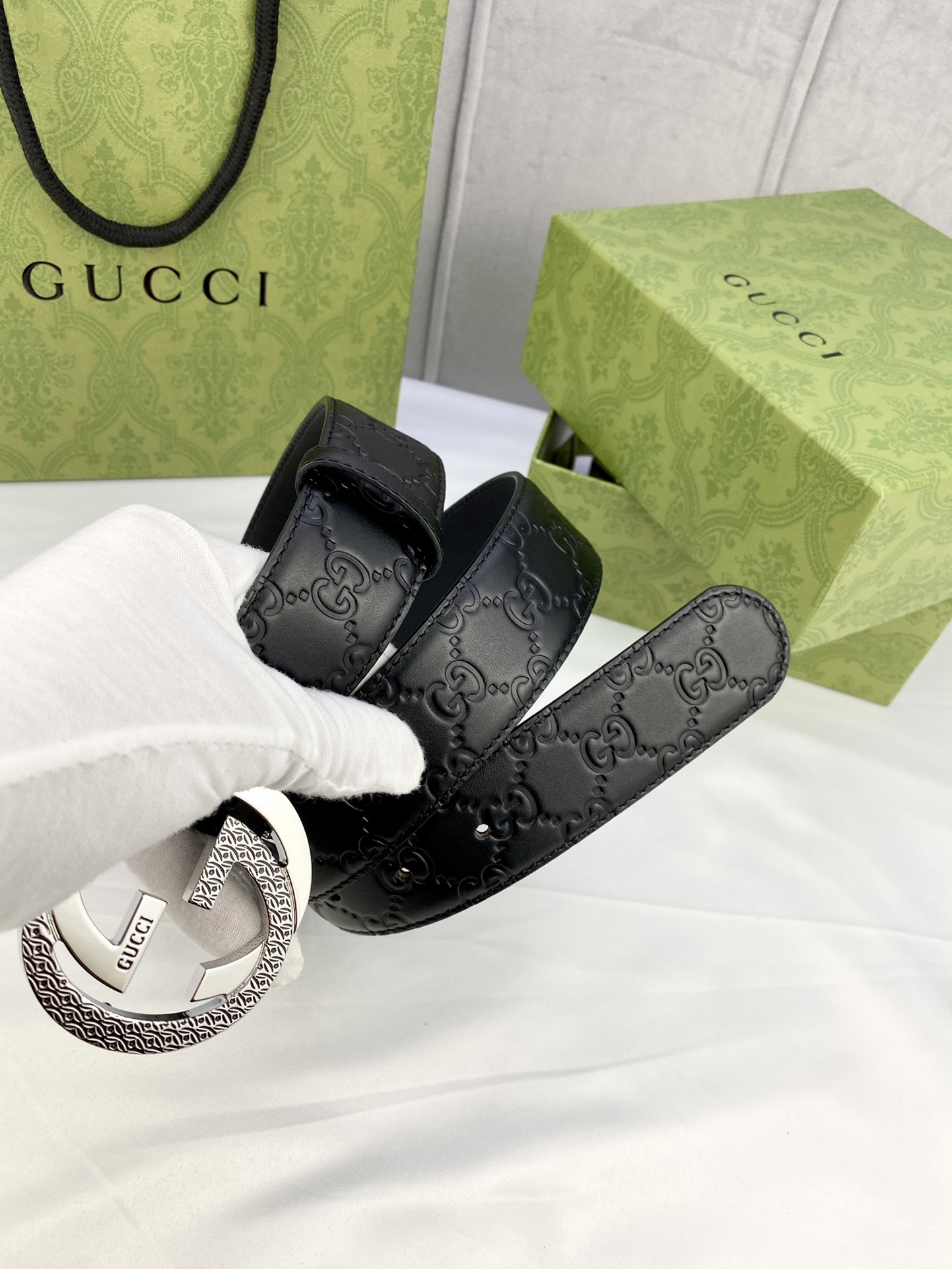 Gucci Style Leather Men's Belts Men's Belts Men's Belt detail image 5 from source 766467