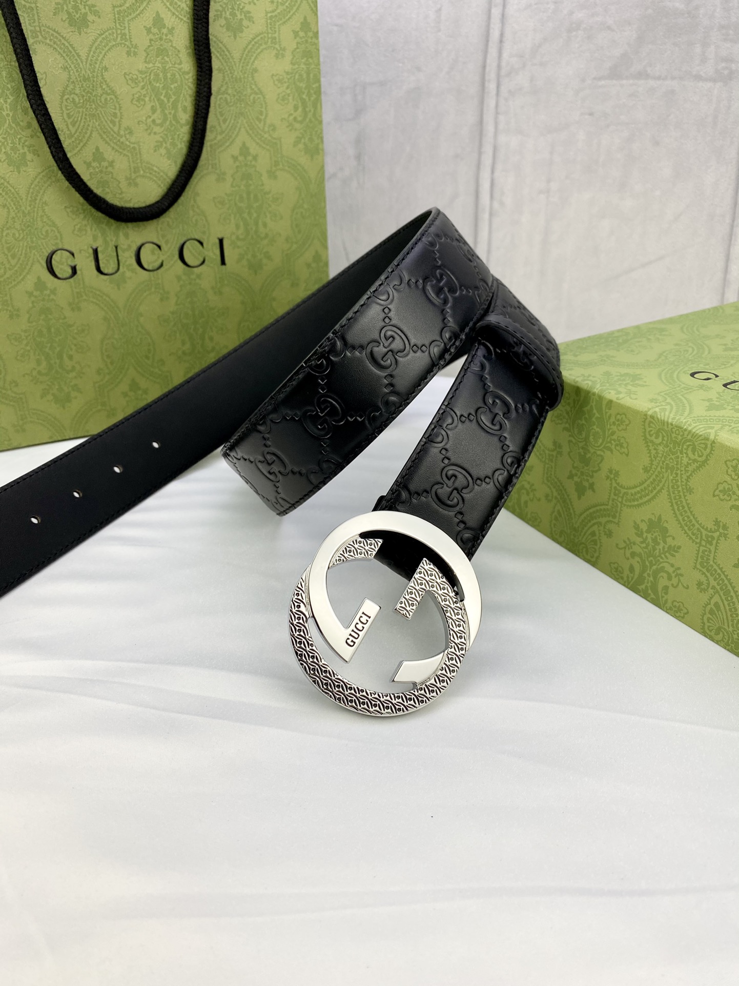 Gucci Style Leather Men's Belts Men's Belts Men's Belt detail image 3 from source 766467