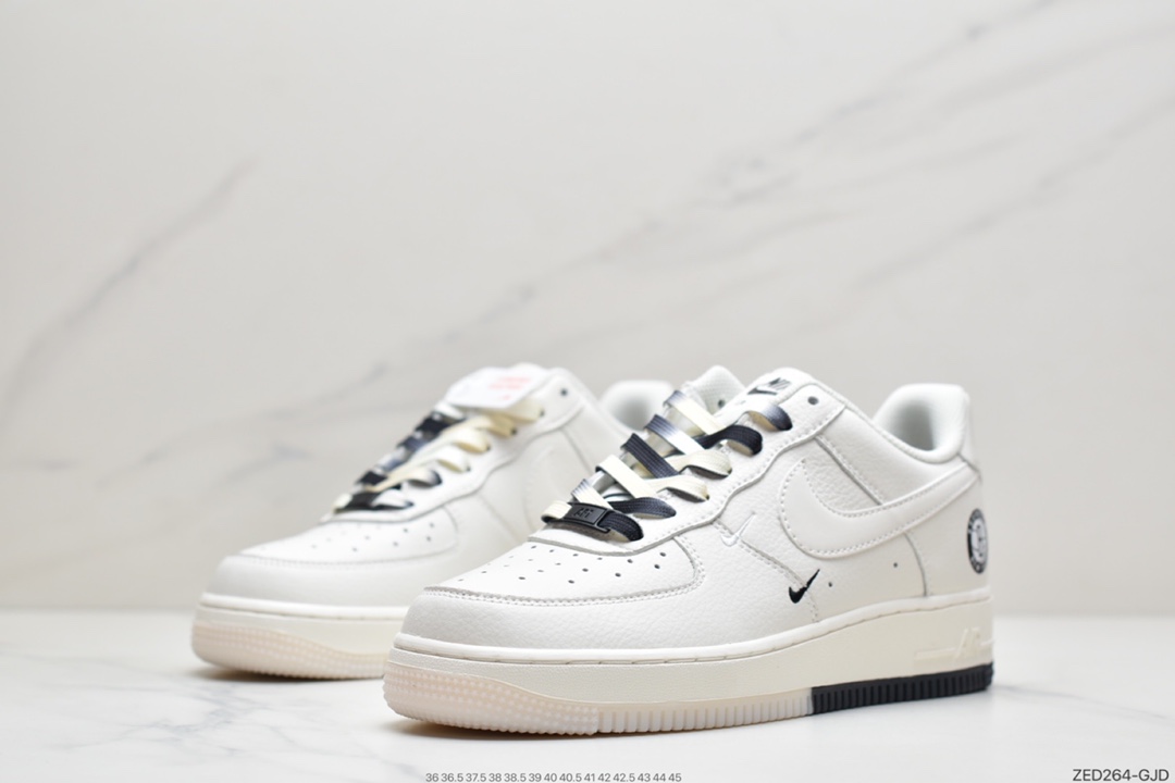 260 海外限量发售  Nike Air Force 1 Low ’07 “米黑白”布鲁克林篮网城市限定低帮空军一号休闲板鞋  CT1989-107