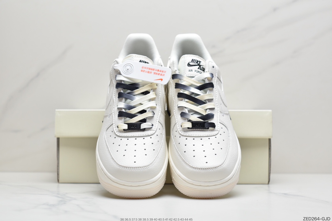 260 海外限量发售  Nike Air Force 1 Low ’07 “米黑白”布鲁克林篮网城市限定低帮空军一号休闲板鞋  CT1989-107