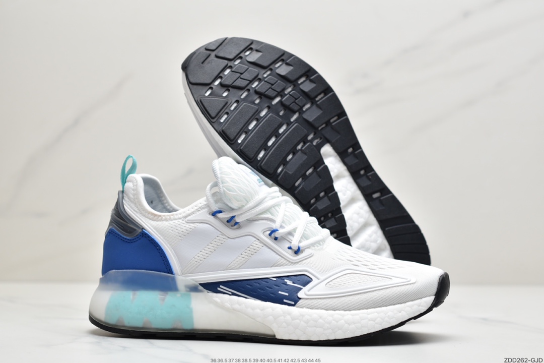 230 阿迪达斯Adidas Originals ZX 2K Boost 全新爆米花缓震休闲运动跑鞋 HO5148