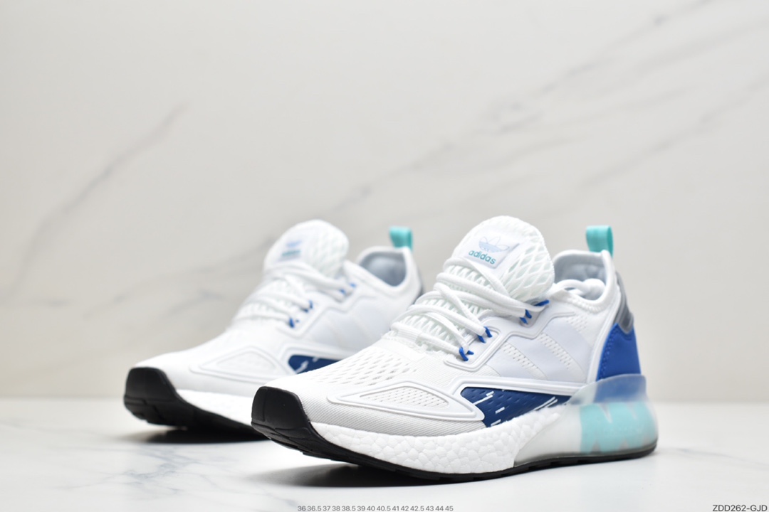 230 阿迪达斯Adidas Originals ZX 2K Boost 全新爆米花缓震休闲运动跑鞋 HO5148