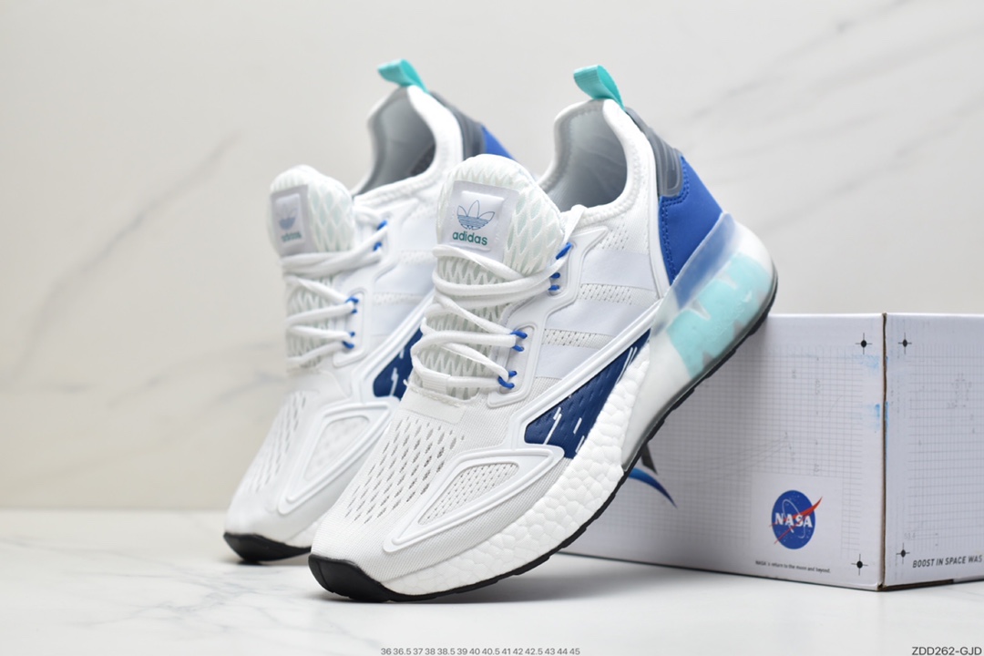 230 阿迪达斯Adidas Originals ZX 2K Boost 全新爆米花缓震休闲运动跑鞋 HO5148