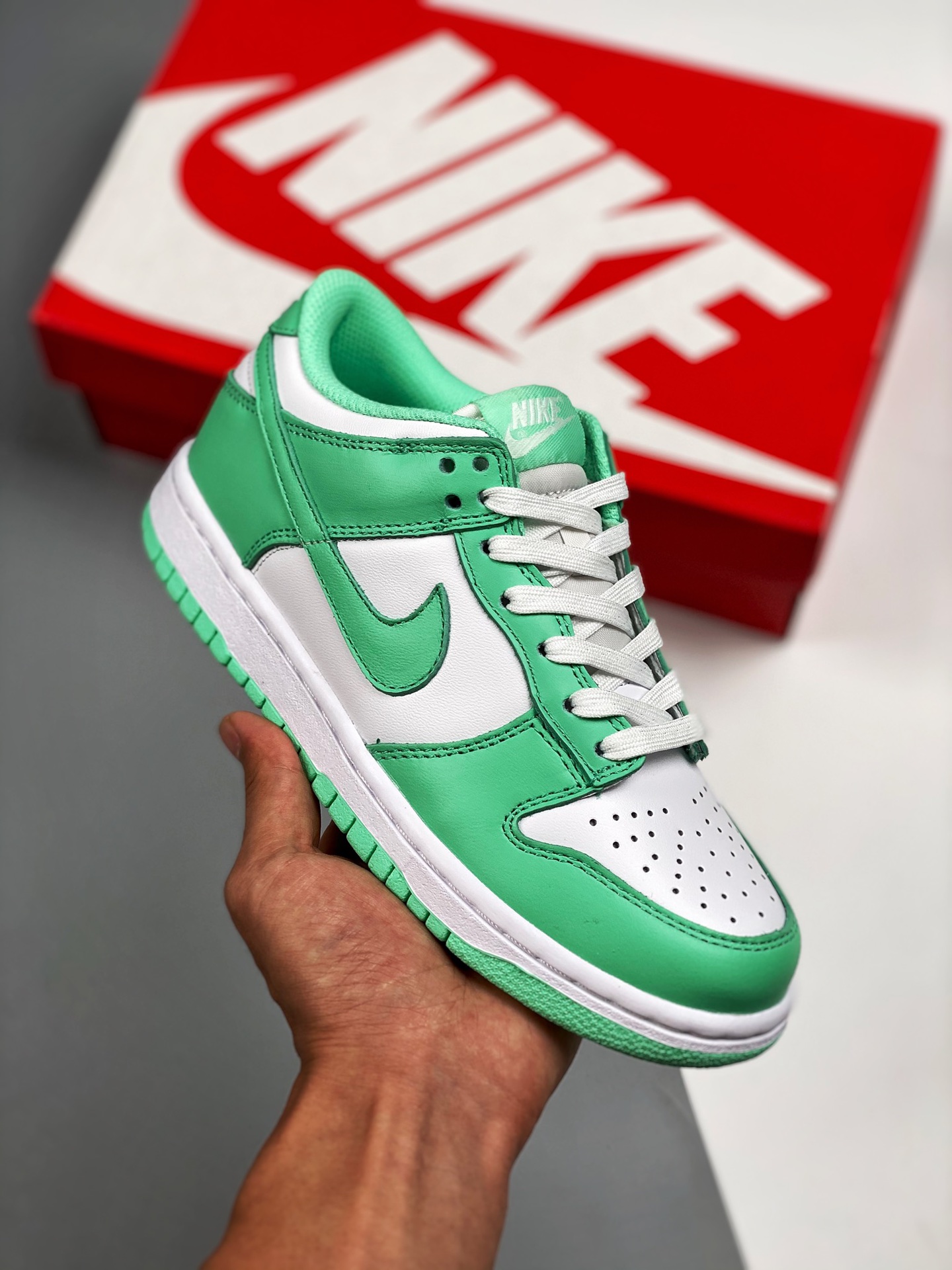 Nike Dunk Low Green Glow Verde Tiffany, producción de fábrica grande, ¡muy recomendado! Material de primera capa origin…
