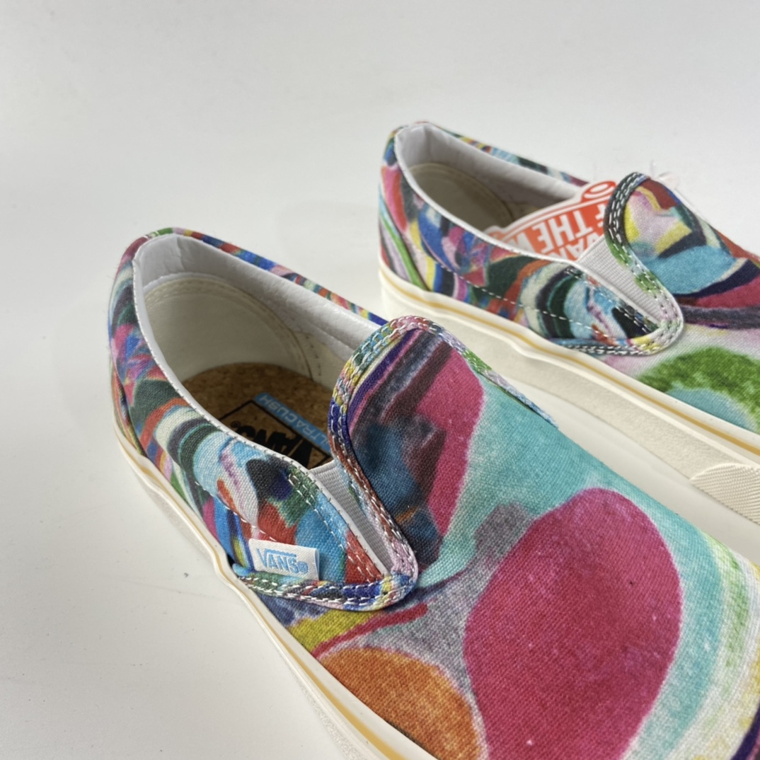 P150 VANS Authentic SF油画彩色印花彩色底环保 一脚蹬懒人套帆布板鞋 VN0A3MU646B