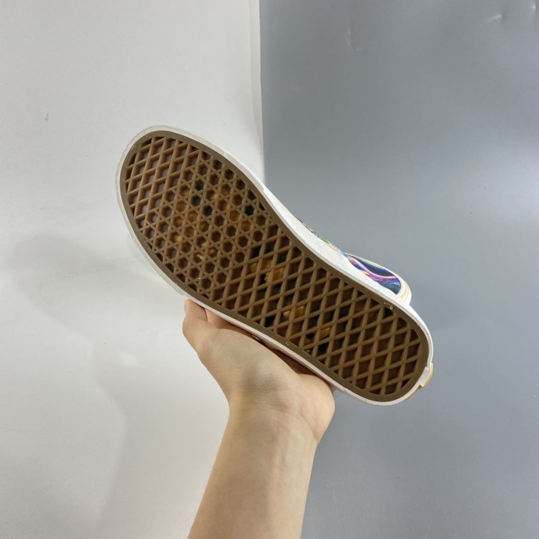 P150 VANS Authentic SF油画彩色印花彩色底环保 一脚蹬懒人套帆布板鞋 VN0A3MU646B