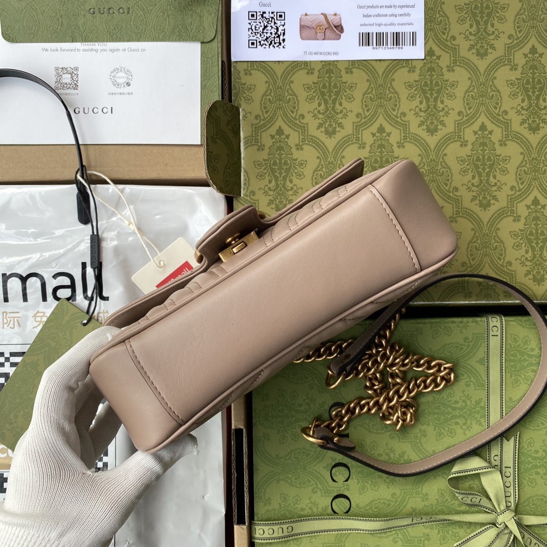 原厂皮配Cdfmall三亚免税店手提袋GGMarmont系列经典之王销售王正品原厂皮#446744尺寸2