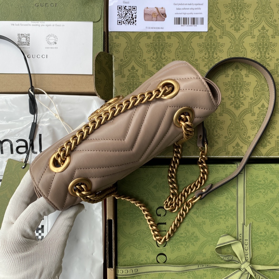 原厂皮配Cdfmall三亚免税店手提袋GGMarmont系列经典之王销售王正品原厂皮#446744尺寸2