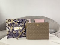 Dior Caro AAA
 Clutches & Pouch Bags Grey Cowhide