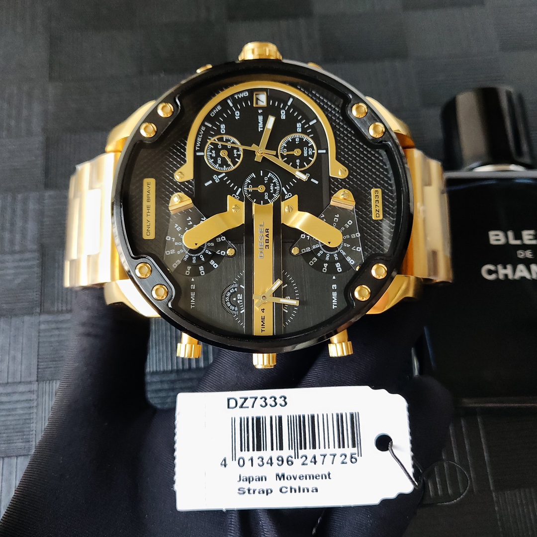 “Black Steel Belt Watch DIESEI Model 7333: Super Cool Design, Top Quality 55mm Plate” - 图片 3