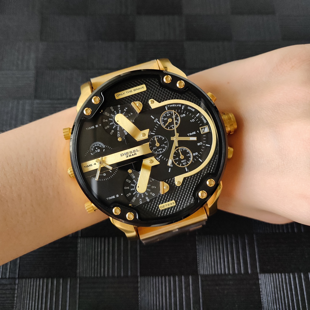 “Black Steel Belt Watch DIESEI Model 7333: Super Cool Design, Top Quality 55mm Plate” - 图片 8