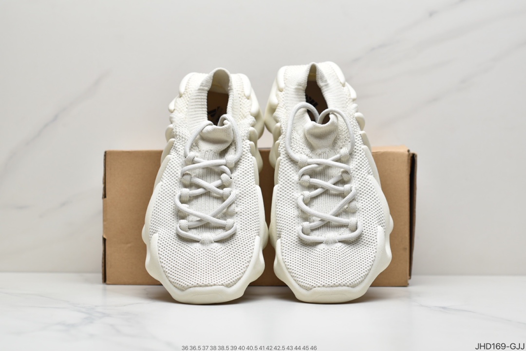 190 adidas Yeezy 450 QX/YY ” Cloud White ” 侃爷椰子 贾斯丁比伯同款 编织袜套鞋  H68039