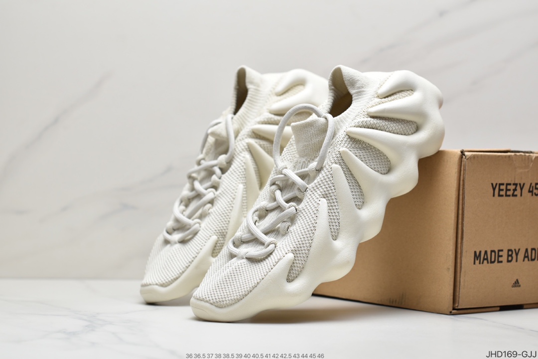 190 adidas Yeezy 450 QX/YY ” Cloud White ” 侃爷椰子 贾斯丁比伯同款 编织袜套鞋  H68039