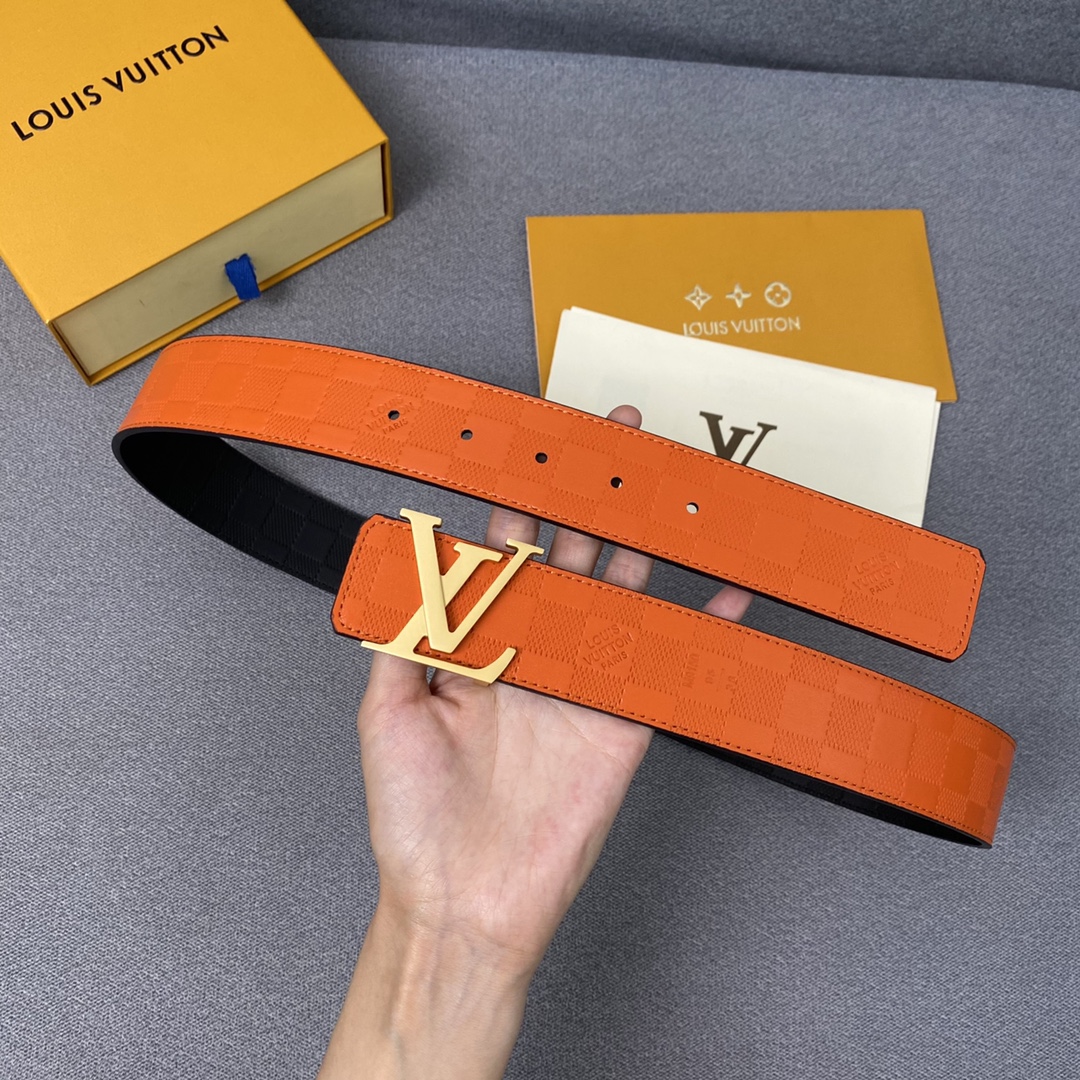 Louis Vuitton Belts Lattice Calfskin Cowhide