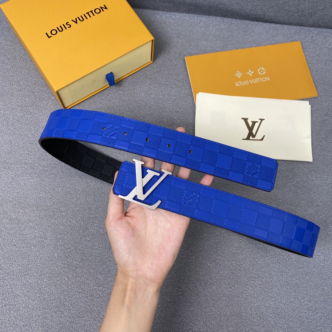 Louis Vuitton Belts Lattice Calfskin Cowhide