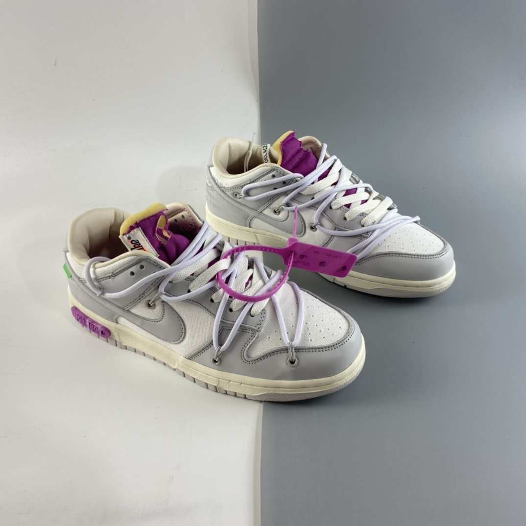 P360 Off-White x Nike Dunk Low“03 of 50”OW 白灰色休闲运动滑板鞋 DM1602-118