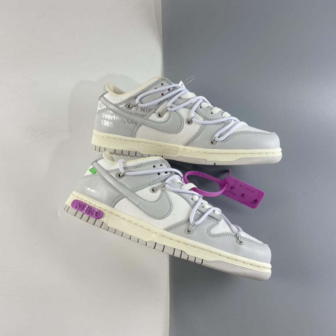 P360 Off-White x Nike Dunk Low“03 of 50”OW 白灰色休闲运动滑板鞋 DM1602-118