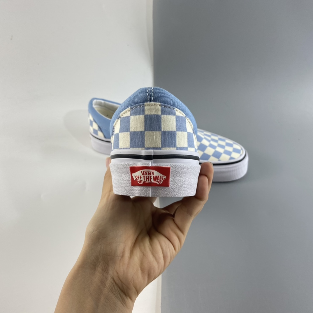 P130 Vans OG Classic Slip-On 范斯 一脚蹬棋盘格  紫蓝色 经典懒人套男女款低帮帆布鞋 VN0A33TB42Y