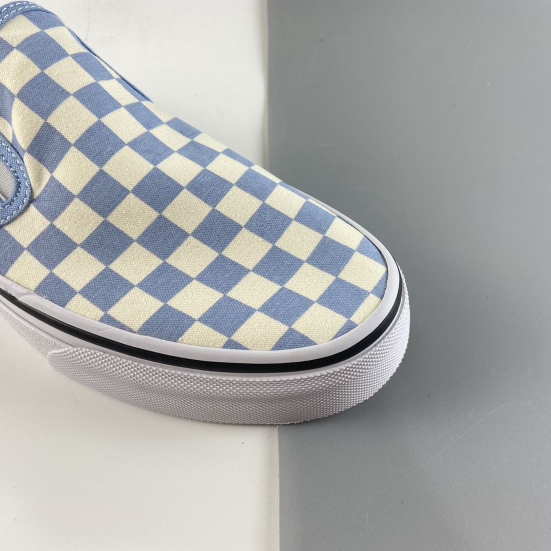 P130 Vans OG Classic Slip-On 范斯 一脚蹬棋盘格  紫蓝色 经典懒人套男女款低帮帆布鞋 VN0A33TB42Y