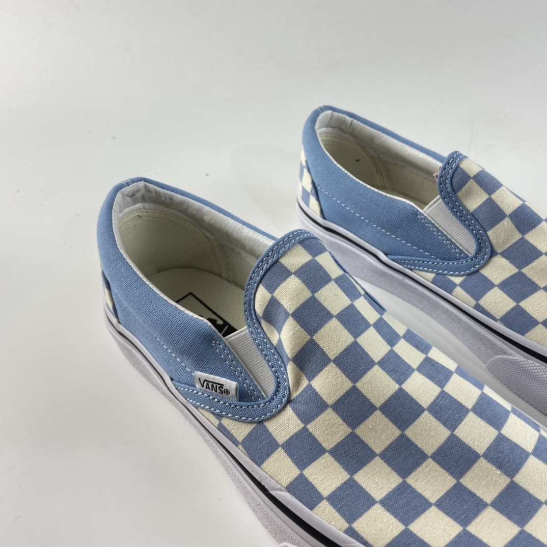 P130 Vans OG Classic Slip-On 范斯 一脚蹬棋盘格  紫蓝色 经典懒人套男女款低帮帆布鞋 VN0A33TB42Y