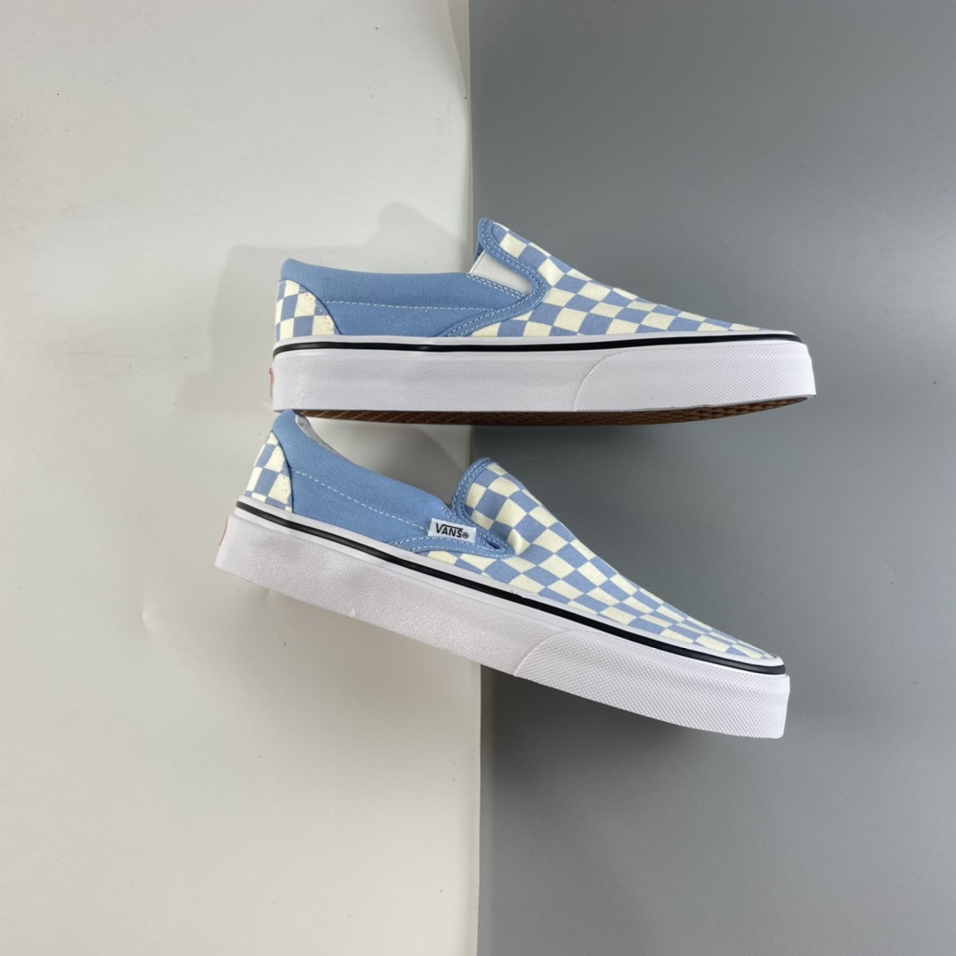 P130 Vans OG Classic Slip-On 范斯 一脚蹬棋盘格  紫蓝色 经典懒人套男女款低帮帆布鞋 VN0A33TB42Y