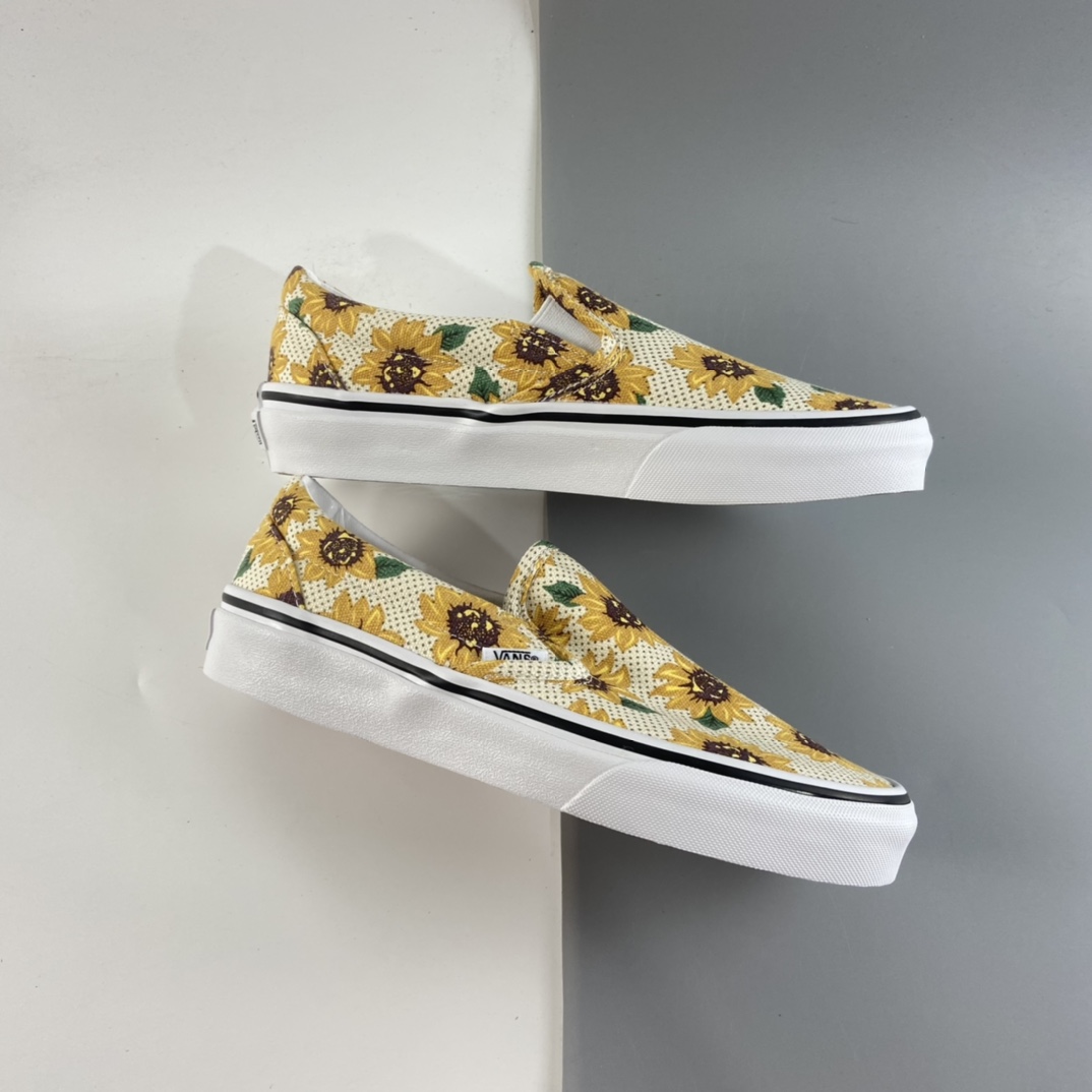 P150 Vans Slip-On小雏菊向日葵 印花 限定版滑板鞋 纯正硫化底 VN0A5ZMRFN0