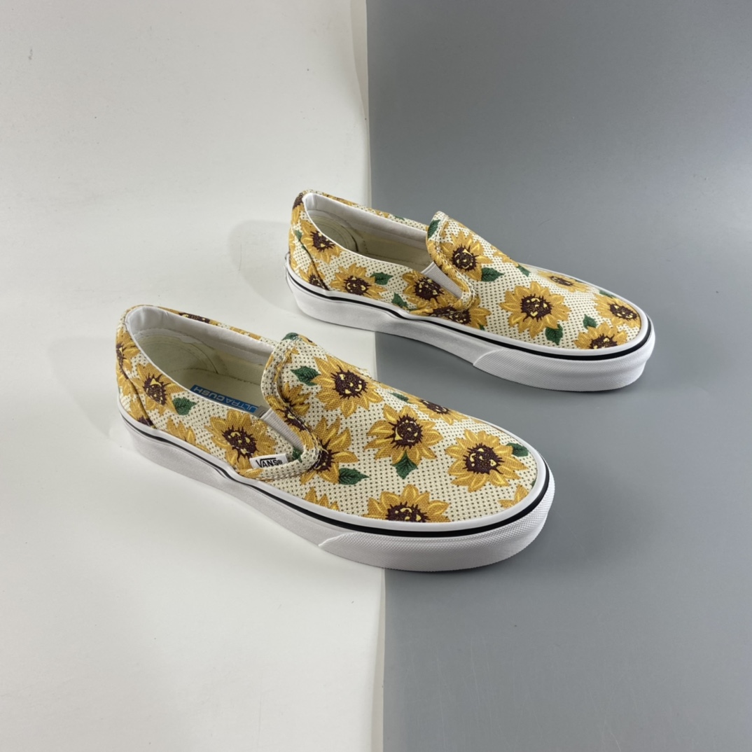 P150 Vans Slip-On小雏菊向日葵 印花 限定版滑板鞋 纯正硫化底 VN0A5ZMRFN0