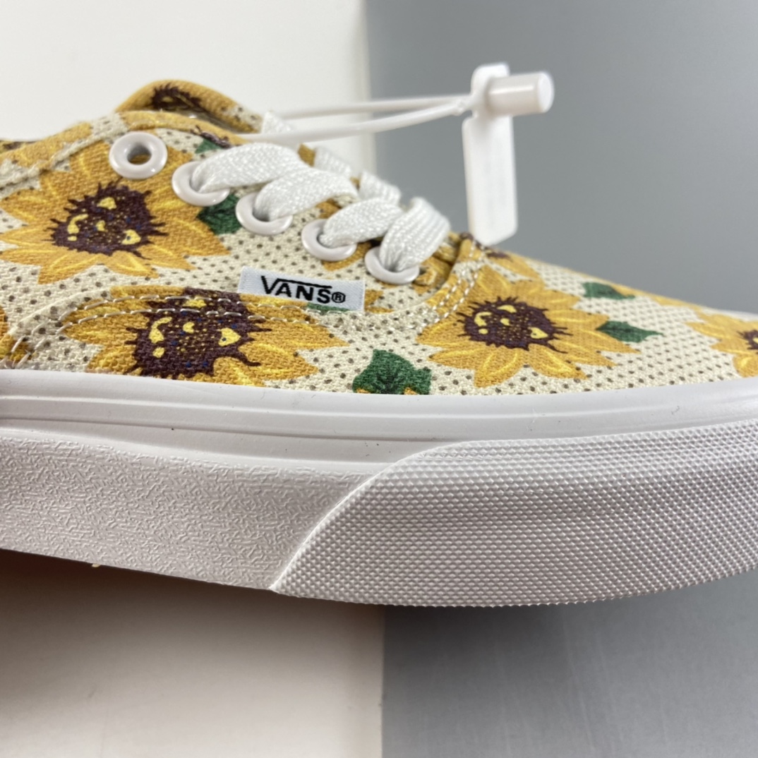 P150 Vans Authentic小雏菊向日葵 印花 限定版滑板鞋 纯正硫化底 VN0A5HYP6SR