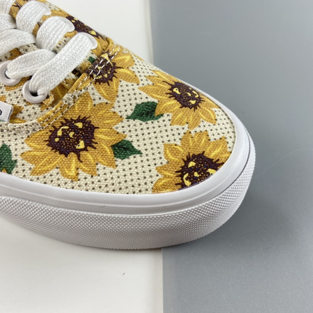 P150 Vans Authentic小雏菊向日葵 印花 限定版滑板鞋 纯正硫化底 VN0A5HYP6SR
