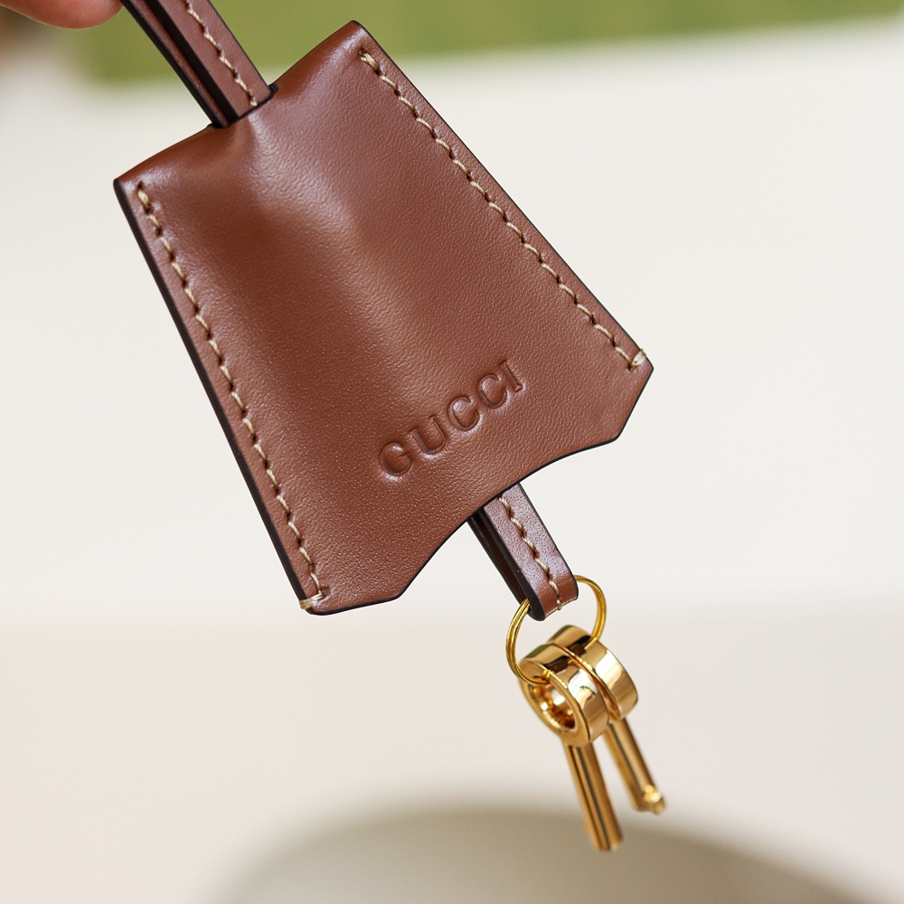 Gucci/古驰Padlock盒子包金属锁头方包拼皮GG单肩斜挎包409487