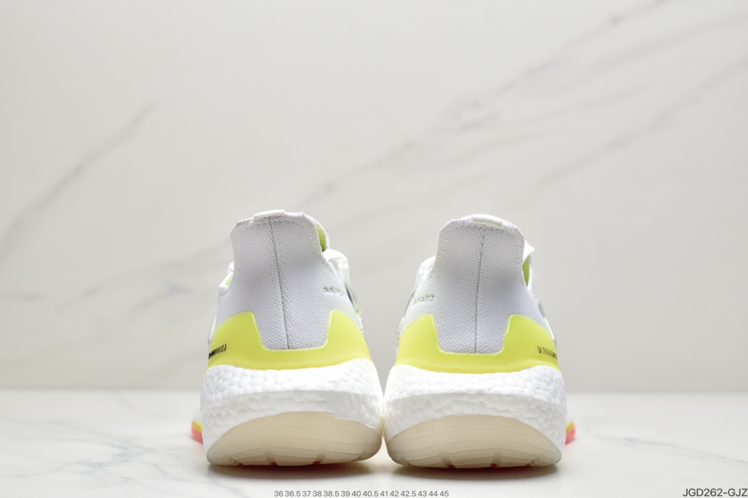 180 2021SS全新阿迪达斯/Adidas Ultra Boost 2021”All White”UB2021版袜套式针织鞋面休闲运动慢跑鞋  FY0375