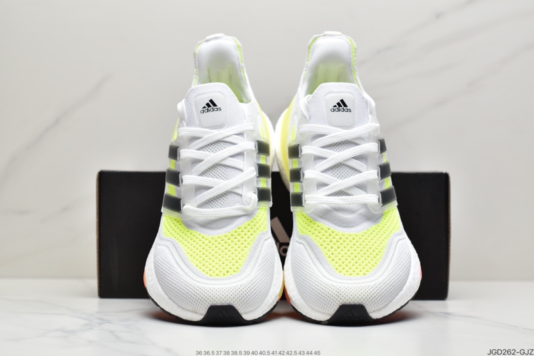 180 2021SS全新阿迪达斯/Adidas Ultra Boost 2021”All White”UB2021版袜套式针织鞋面休闲运动慢跑鞋  FY0375