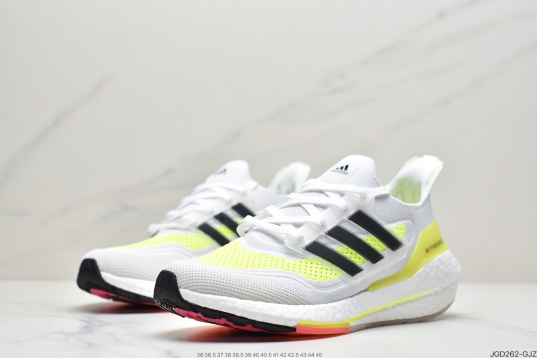 180 2021SS全新阿迪达斯/Adidas Ultra Boost 2021”All White”UB2021版袜套式针织鞋面休闲运动慢跑鞋  FY0375