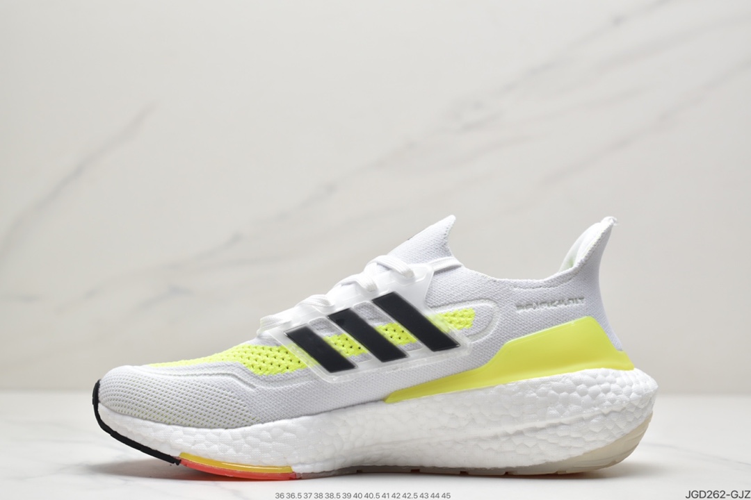 180 2021SS全新阿迪达斯/Adidas Ultra Boost 2021”All White”UB2021版袜套式针织鞋面休闲运动慢跑鞋  FY0375