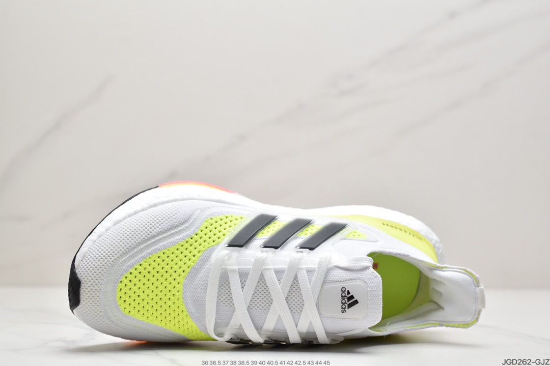 180 2021SS全新阿迪达斯/Adidas Ultra Boost 2021”All White”UB2021版袜套式针织鞋面休闲运动慢跑鞋  FY0375