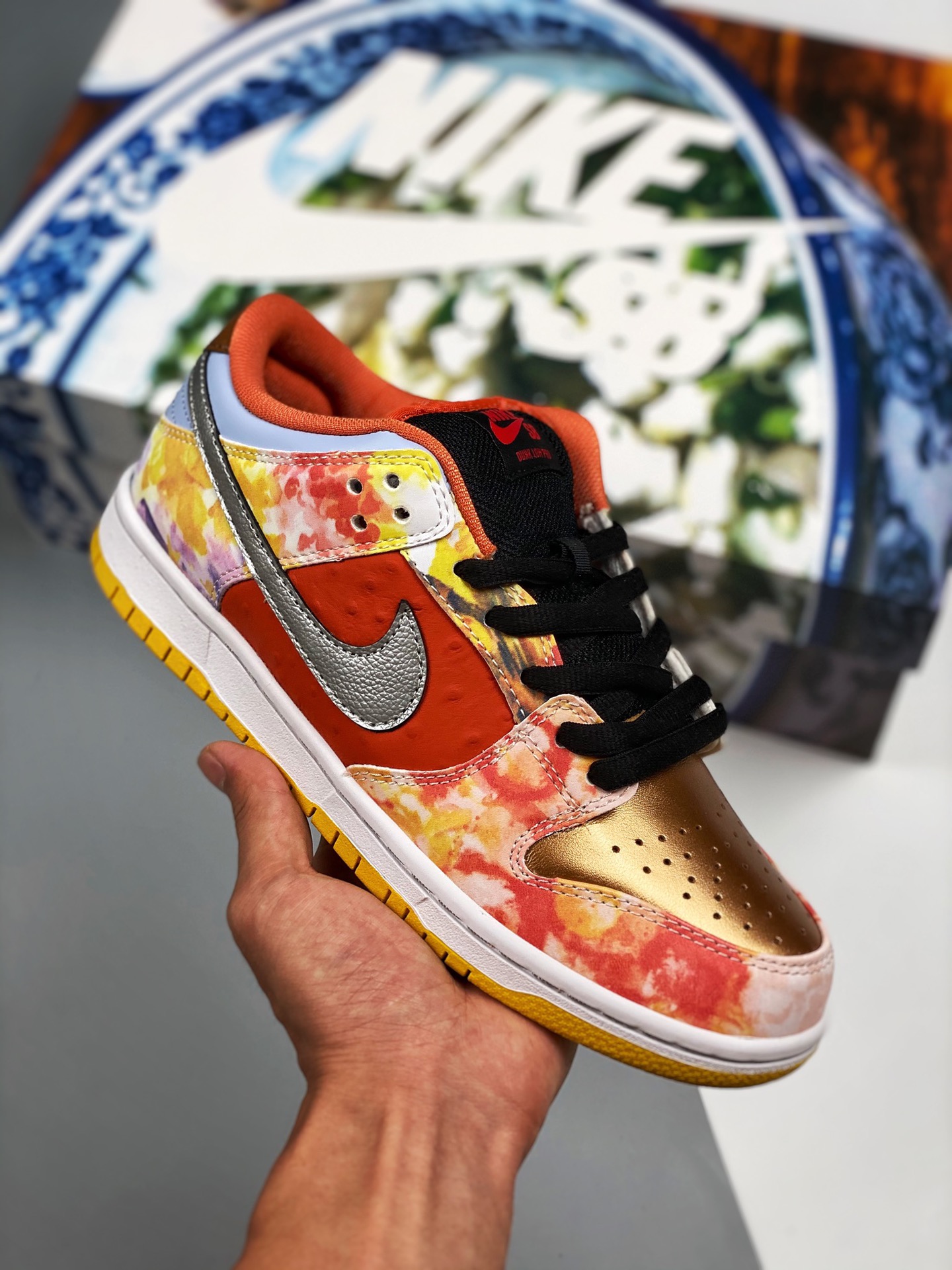 NK SB Dunk Low Pro"Street Hawker" Dios de la comida, dos tonos, producción pura original de fábrica grande, la versión …